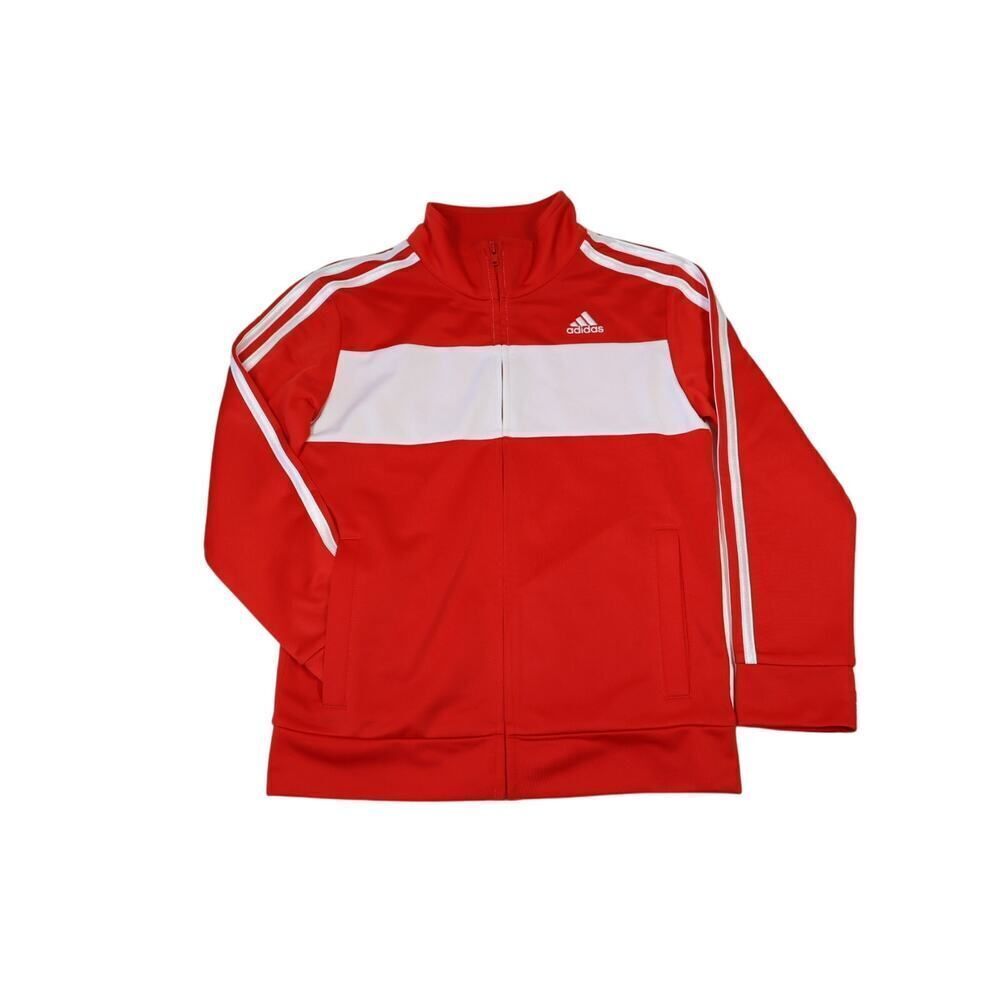 Adidas Boys Red and White Track Jacket Size 7